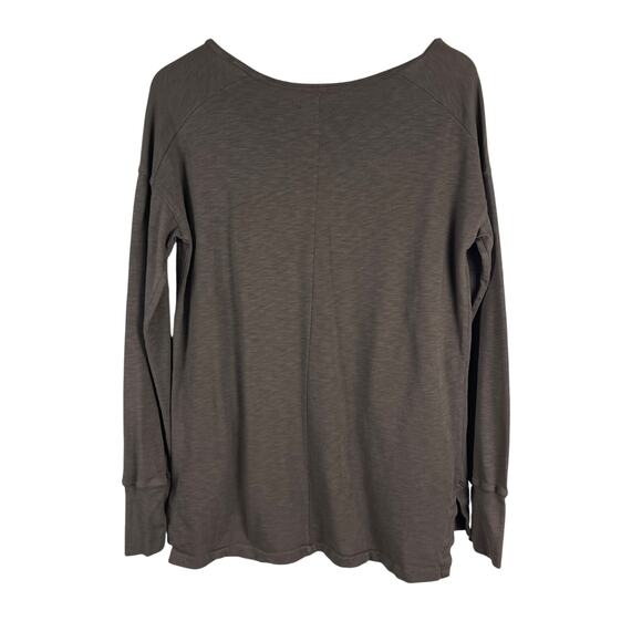 American Giant Brown Long Sleeve Heavyweight Cotton T Shirt Women's Large - Picture 2 of 8